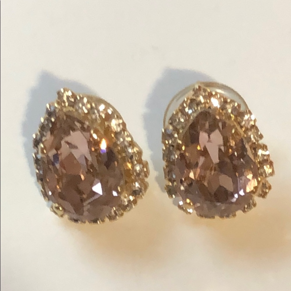 pink sapphire cubic zirconia stud earrings